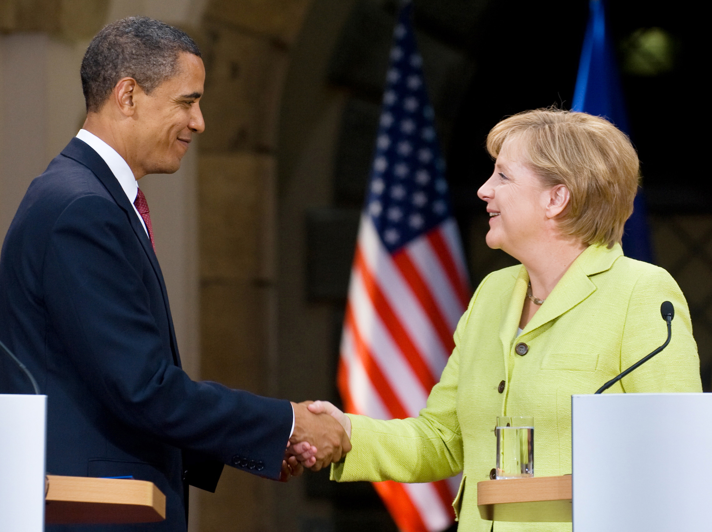 Barack Obama y Angela Merkel